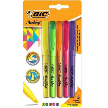 Imagem de Marca Texto BIC Marking 5 Cores Fluorescentes 5 Unidades