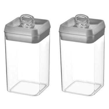 Imagem de Kit 2 Pote Hermético De Alimentos Multiuso C/ trava 2,3L - Brinox