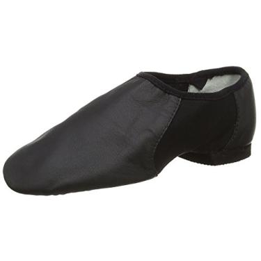 Imagem de Bloch Dance Neo-Flex Sapato feminino de couro e neoprene sem cadarço com sola dividida, Preto, 11.5