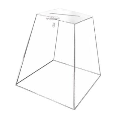 Imagem de UxicRuya Caixa de Doação de Caridade Caixa de Votação Transparente Sorteio Caixa de Comentários com Tampa Caixa de Sugestão para Bar Shopping Casamento