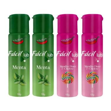 Imagem de Kit 4 Gel Lubrificante íntimo Chiclete e Menta Chillies 18g