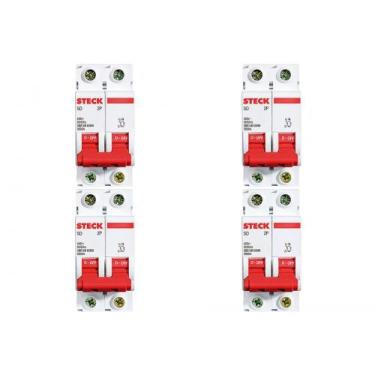 Imagem de Kit C/4 - Disjuntor Steck Din Bipolar 16A Sd62 3Ka