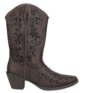 Imagem de ROPER Botas femininas Alisa Snip Toe Western Cowboy cano médio salto baixo 2,5-5 cm - marrom, Marrom, 40