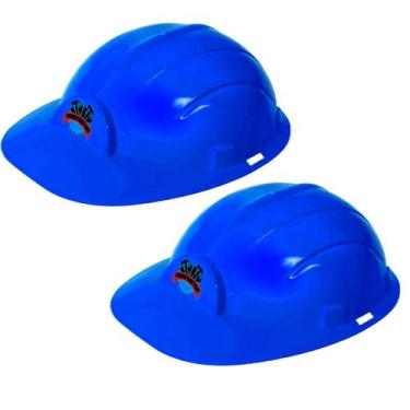 Imagem de Kit 2 Capacetes Construtor Operário de Brinquedo Fantasia Infantil com