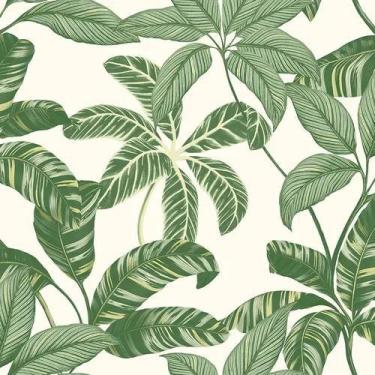 Imagem de Papel de Parede Vinílico Contemporâneo Folhagens Verde 4100 - Bobinex