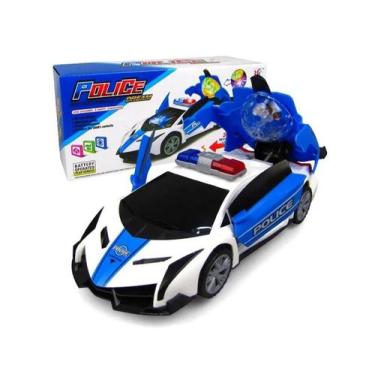 Imagem de Carrinho Policia Anda Emite Luz E Som Gira 360 Graus - toys