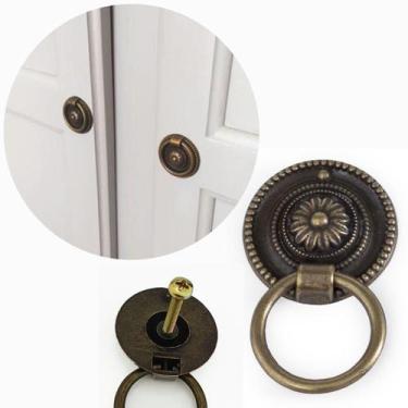 Imagem de Kit 4 Puxadores Argola Colonial Puxador de armário Puxadores antigos -
