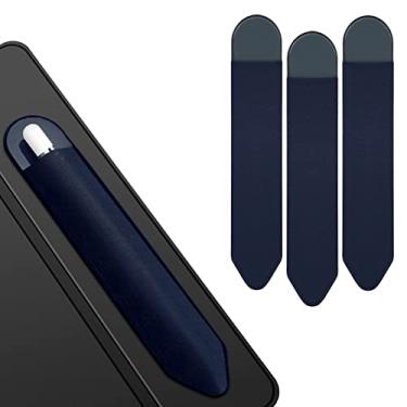Imagem de Suporte para Apple Pencil, pacote com 3 capas para Apple Pencil 1ª 2ª geração, bolso elástico Stylus (azul marinho)