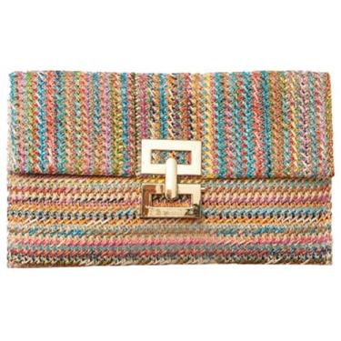 Imagem de Bolsa clutch de palha de verão bolsas transversais de palha para mulheres bolsa de palha tecida à mão bolsa Hobo de praia 2024, B - multicor, Medium