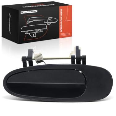 Imagem de A-Premium Maçaneta externa traseira esquerda do lado do motorista compatível com Toyota RAV4 1996-2000, Corolla 1993-1997 e Geo Prizm 1993-1997, preto texturizado, substitui # 6924012140