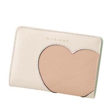 Imagem de Carteira de Couro Mariart 669 - Love, Love & Love, Off white, Chiclete