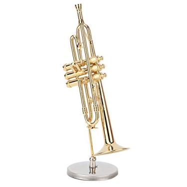 Imagem de Trompete Em Miniatura, Modelo de Mini Instrumento Musical, Presente de Artesanato Musical, Estatueta de Instrumento Decorativo para Músicos, Amantes da Música, Decoração de Casa