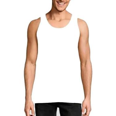 Imagem de Regata Básica Masculina Academia Estilo Dia a Dia - Slim Fitness, Bran