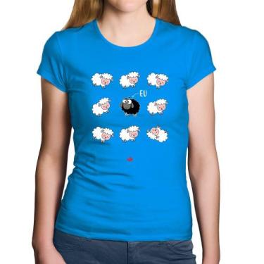 Imagem de Baby Look Algodão Ovelha Negra - Foca na Moda, Azul, GGG