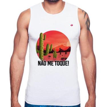 Imagem de Regata Não me toque! - Foca na Moda, Branco, GG