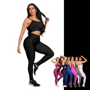 Imagem de CONJUNTO Fitness Feminino TOP ALÇA FINA + Calça LEG BÁSICA Sports Trei