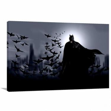 Imagem de Quadro decorativo Batman Heróis Gotham com Tela em Tecido - Wall Frame