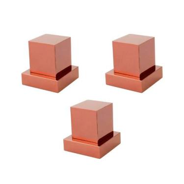 Imagem de Kit 03 Acabamentos Registro Volante Quadrado Metal Rose - Montelar Aca