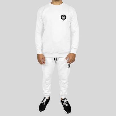 Imagem de Conjunto Calça e Blusa Moletom Careca Sem Capuz Algodão Segurança - MP