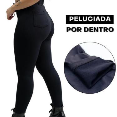 Imagem de Calça Skinny Feminina Peluciada Com Cinto e Bolso - ZIEM, Preto, GG