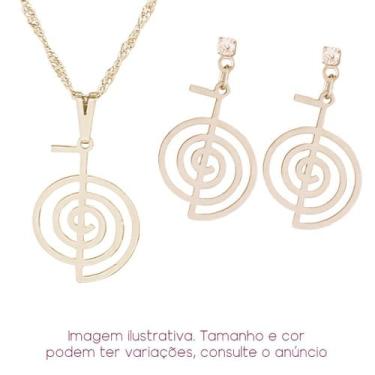 Imagem de Kit Reiki  Colar + Brinco Cho-Ku-Rei Símbolo do Reiki Yoga - Sunshine 