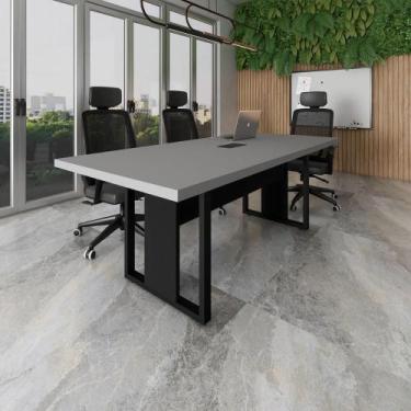 Imagem de Mesa de Reunião 2,00m 1 Caixa de Tomada Pés Metal Quadro F5 - F5 Offic