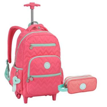 Imagem de Kit Mochila De Rodas E Estojo 360º Metalizada Para Notebook - Seanite,