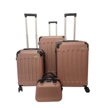 Imagem de Kit Malas de Viagem 4 peças ABS Giratória - PAIVA BAG, Rosê