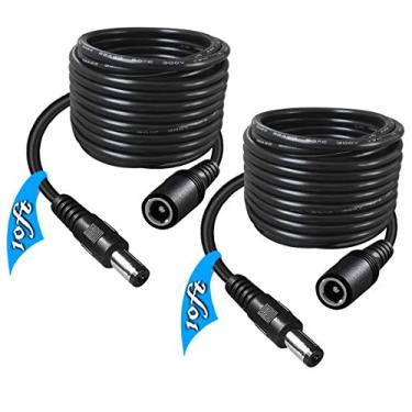 Imagem de SIOCEN Pacote com 2 cabos de extensão de energia CC de 3 m, cabo de extensão de 5,5 mm x 2,1 mm, cabo de extensão de 12 V para câmera de segurança CCTV IP, roteador, fita de LED, 5 V, 9 V, 24 V, 12 V