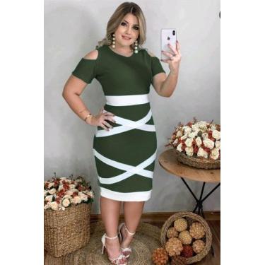 Imagem de Vestido Midi Plus Size X Moda Feminina Evangélica - MISS FLOWER, Verde