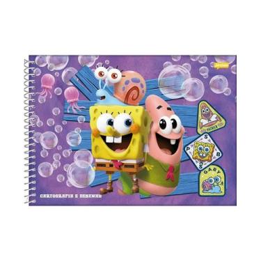 Imagem de Caderno Desenho Escolar Bob Esponja 80fls Jandaia Capa Dura