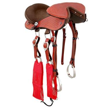 Imagem de Arreio Cutuco Cela Rebaixado Assento Espuma Inox + Arreamento - Arreio