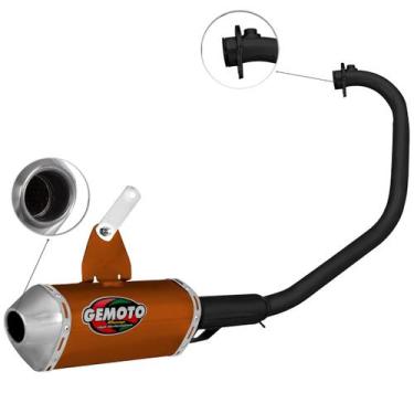 Imagem de Escapamento Esportivo Gemoto Racing 3 Trioval Curva Preta Fazer 150 20