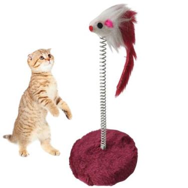 Imagem de Arranhador Gato Pet Ratinho Mola Guizo Animal de Estimaçao Felino Brin
