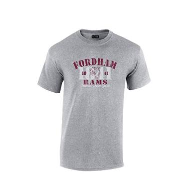 Imagem de Camiseta de manga curta 100% algodão Fordham Rams Faculdade, cinza atlético, P