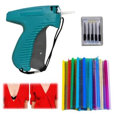 Imagem de Pistola de costura para roupas, mini pistola de costura de ponto rápido pistola de etiqueta de ponto fino para roupas kit de pistola de etiquetagem costurada com 4 agulhas, micro fixadores de várias