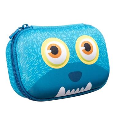 Imagem de ZIPIT Caixa de lápis Wildlings para crianças, estojo de armazenamento bonito para materiais escolares, comporta até 60 canetas, fecho de zíper, lavável na máquina (azul)