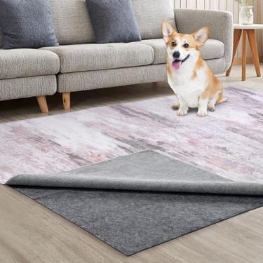 Imagem de HOMBYS Tapete 100% impermeável antiderrapante 2,4 x 3 m para tapete de área, tapetes antiderrapantes para todos os pisos e acabamentos, proteção de piso de feltro durável para madeira de lei, mantenha