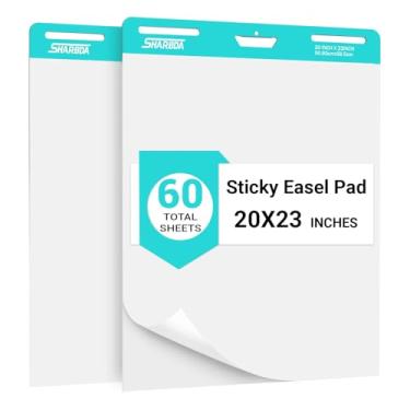 Imagem de SHARBDA Bloco de cavalete pegajoso, 50,8 cm x 58,4 cm, papel de gráfico flip para professores, papel de cavalete autoadesivo, super pegajoso e resistente a derramamento, 30 folhas/bloco, 2 blocos..