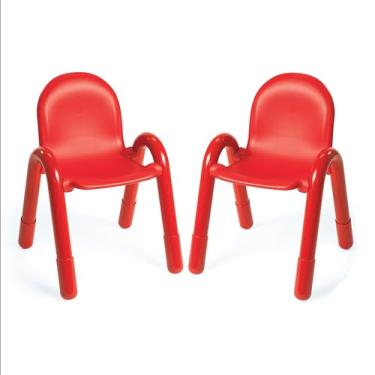 Imagem de Cadeira infantil Baseline de 33 cm, vermelho maçã doce, pacote com 2, solução de assento ergonômica empilhável para salas de aula e escolas domésticas