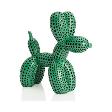 Imagem de BOIHEGU Estátua de cachorro de balão decoração de cachorro de bolinhas coisas legais para colocar nas prateleiras, estátua de cachorro de balão verde decoração divertida peso de papel, 12,7 cm opções