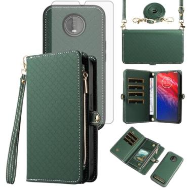 Imagem de Asuwish Capa de celular para Moto Z4/Moto Z 4 Play/MotoZ4 Force Zipper carteira destacável com protetor de tela flip porta-cartão Motorola 4Z Motoz4Cases MotoZ4Play XT1980-4 2019 feminino verde
