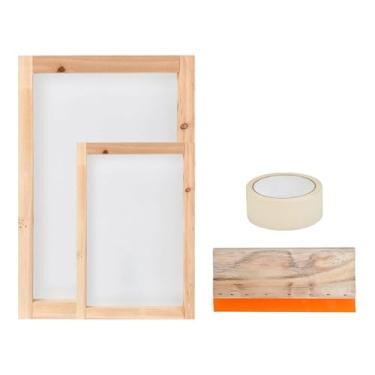 Imagem de Nishiyuenyi 4x Kit de serigrafia Kit de ferramentas de serigrafia Fácil de usar Máquina de serigrafia para iniciantes em toalhas de mesa e camisetas