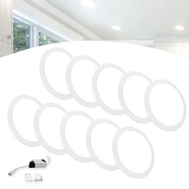 Imagem de Kit 10 Painel De Led Plafon Embutir 25w Redondo Luz Branco Frio