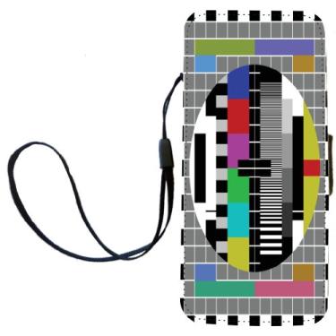 Imagem de Rikki Knight Capa carteira flip para iPhone 5/5s para teste de televisão com aba magnética para iPhone 5/5s - tela de teste de televisão