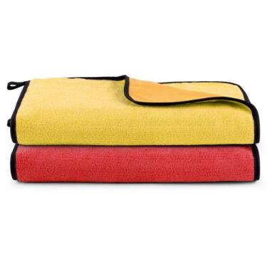 Imagem de Kit 02 Panos Flanela E Microfibra Dupla Face Toalha Para Limpeza Em Ge