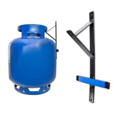 Imagem de Suporte Para Botijão de Gás Parede Antifurto Vertical - Suspenso Externo ou Interno