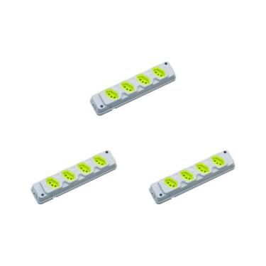 Imagem de Kit C/3 - Tomada Barra Fiolux   Quadrupla 20A 2 Polos+Ter...