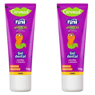 Imagem de Kit 2 Gel Dental Carmed Fini Minhocas 70g Com Fluor - CIMED
