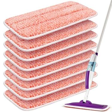 Imagem de Pacote com 8 almofadas de esfregão reutilizáveis para esfregão Swiffer WetJet, almofadas de esfregão de substituição laváveis e reutilizáveis, para limpeza de piso, uso seco e úmido